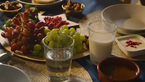 Muslim Family Table At Home Set For Iftar Meal Breaking Daily Fast During Ramadan 3