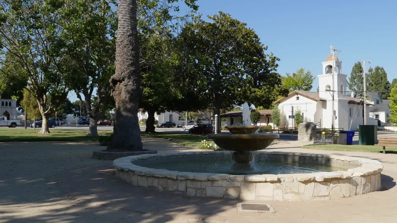 California Santa Cruz Mission Park With Fountain