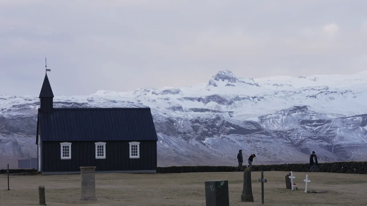 Budakirkja Church with tourist around Iceland