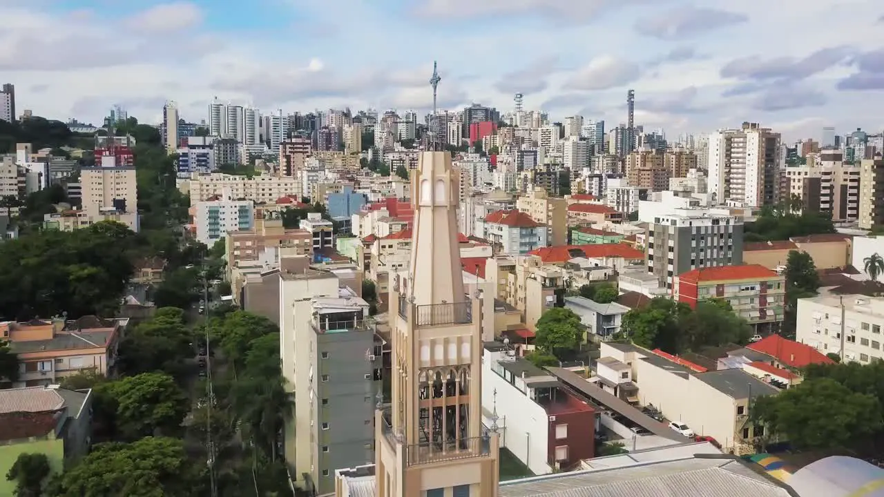 Aerial Drone Circlng Church