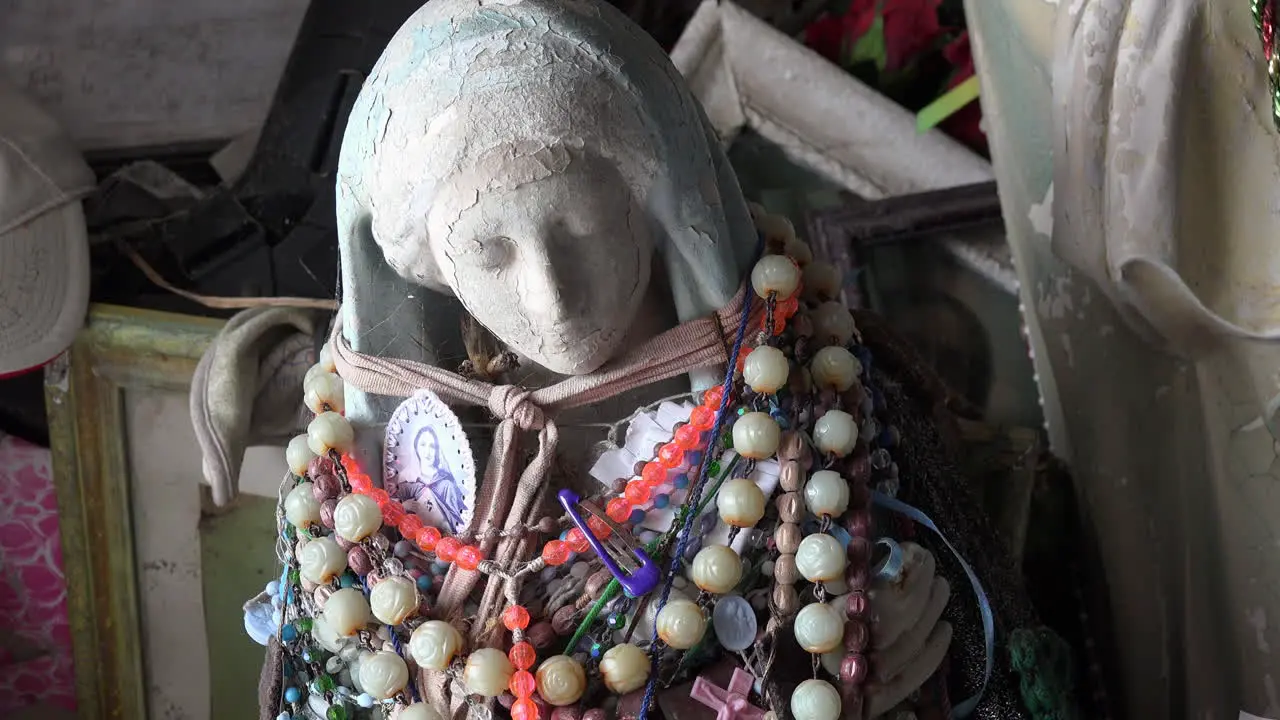 Ireland County Clare Statue With Rosaries St Brigids Holy Well