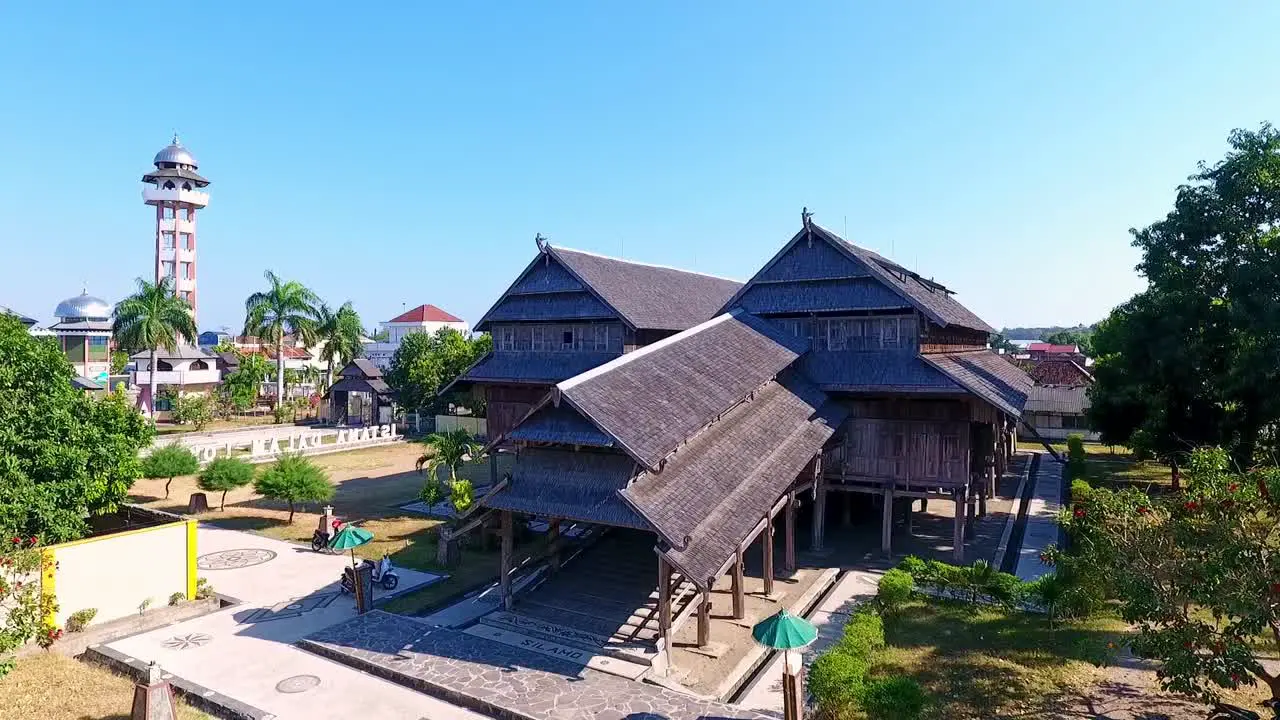 Wide aerial view over Istana Dalam Loka Indonesia