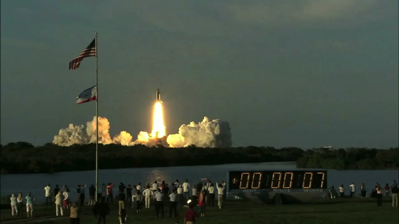 Space Shuttle Launch with Spectators