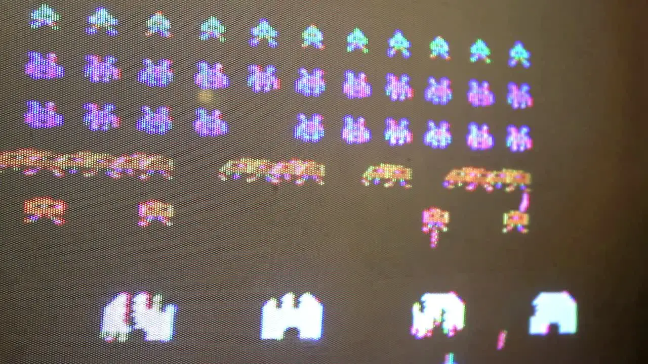 Vintage Computer Retro Space Invaders Sequence