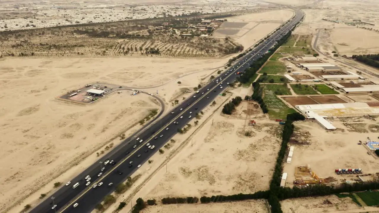 Highway in Kuwait desert landscape cars driving