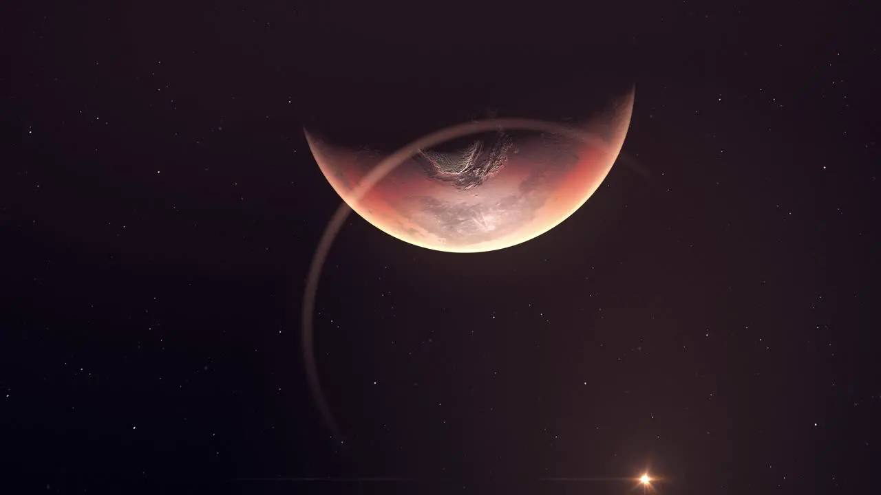 Surface Of Mars With Distant Sun animation