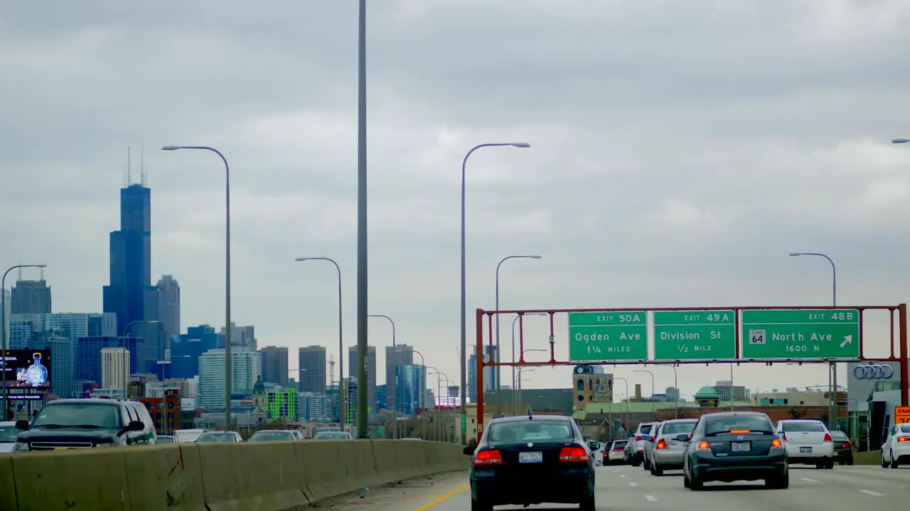 4k city traffic in chicago suburb driving transit rush hour