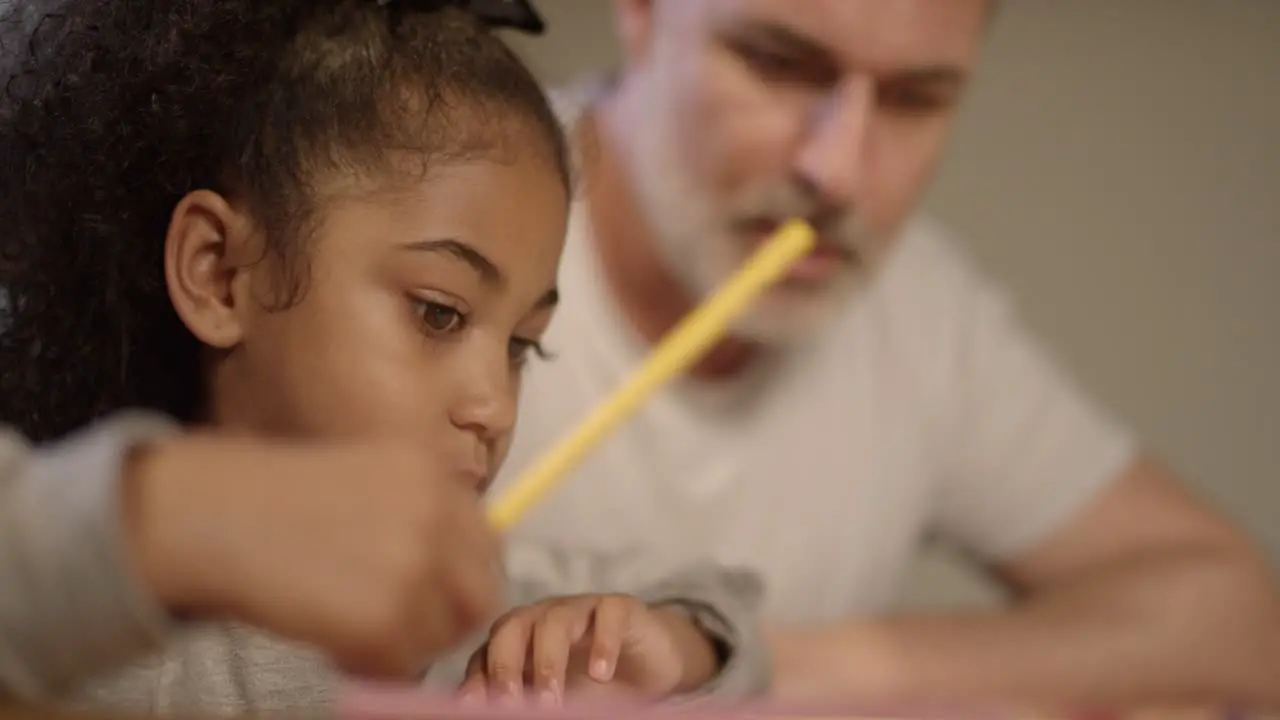 Father and Daughter Drawing Together