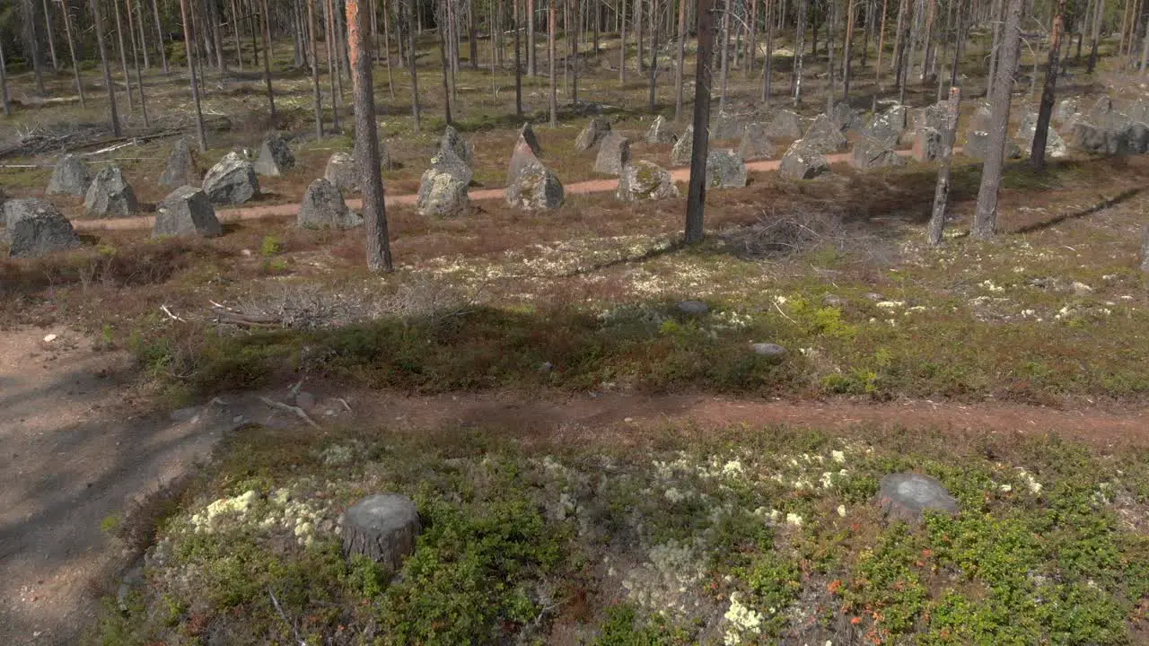 Moving through man made Trenches towards WW 2 Anti-Tank Barriers