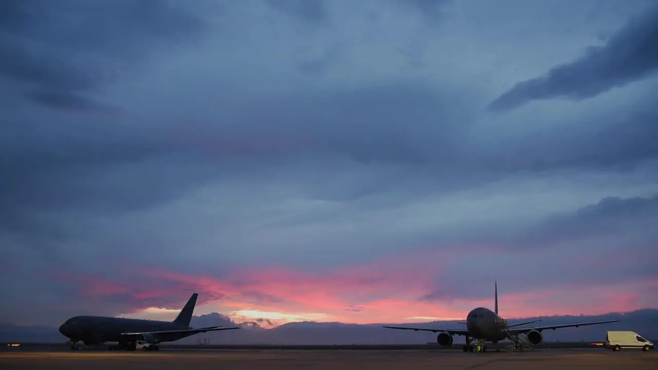 Sunrise Timelapse Of 97th Air Mobility Wing Kc46 Pegasuss At Altus Afb Prepping For A Severe Weather Exercise Ok