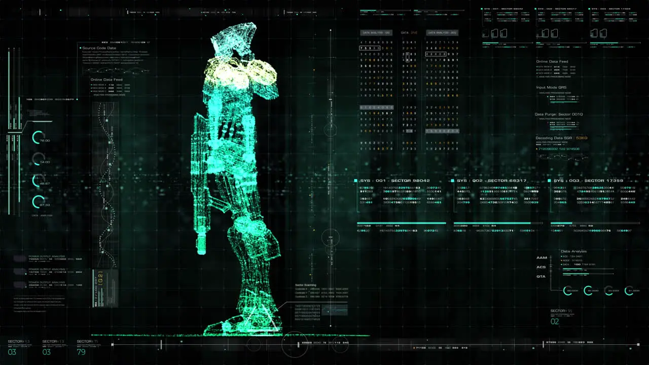 Futuristic military combat robotic-droid research and Development Head Up Display screen for digital display background