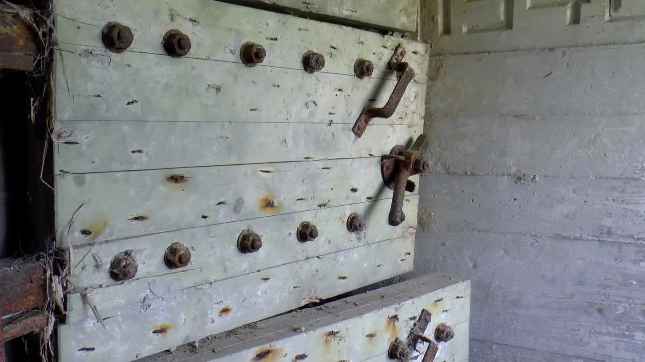 Wooden door of a bunker from 1940