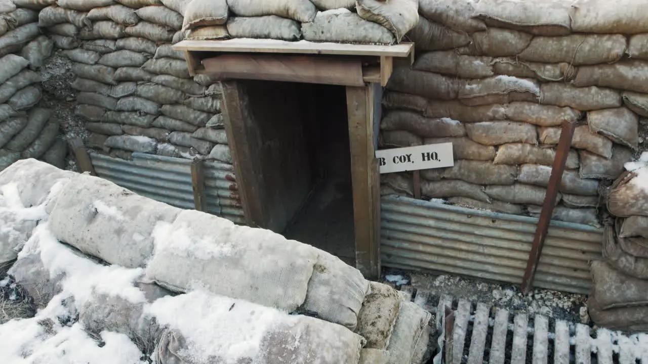 A dug out ww1 bunker in a trench in France in the first world war