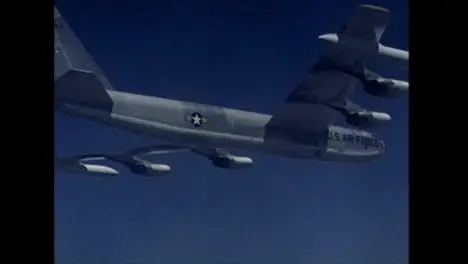 Archive Clip of American Bomber Flying Through Clear Blue Skies