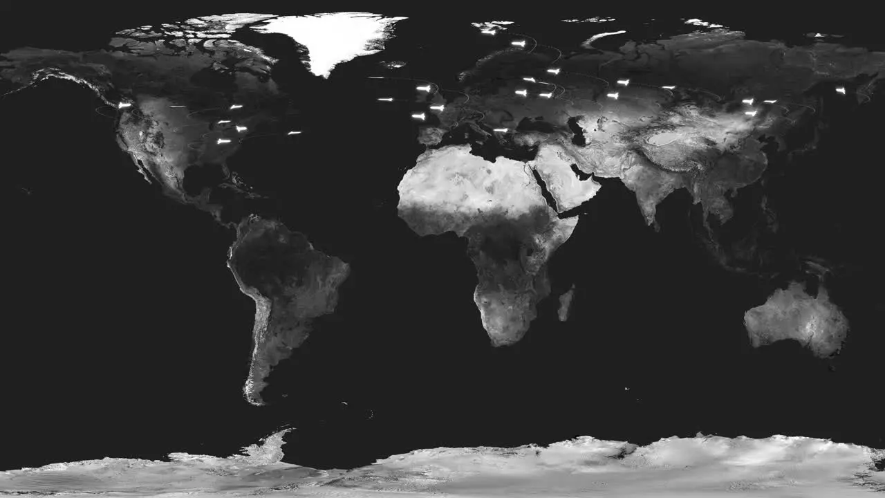 Earth map nuclear missile or rocket for war