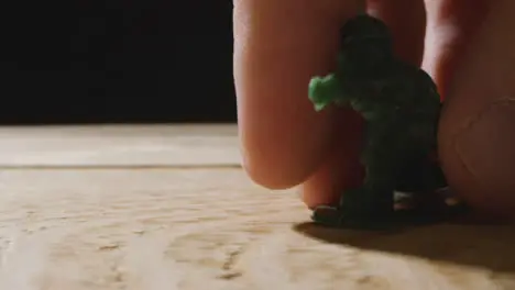 Tracking Shot Approaching a Lone Toy Soldier with Copy Space