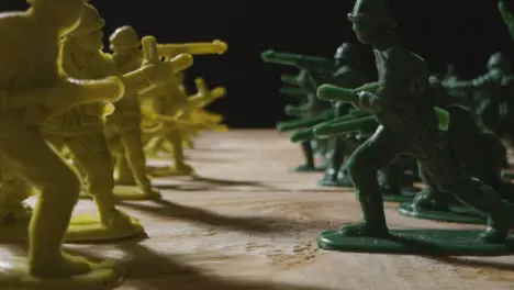 Tracking Shot Through Two Lines of Toy Soldiers 02