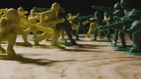 Tracking Shot Through Two Lines of Toy Soldiers 03