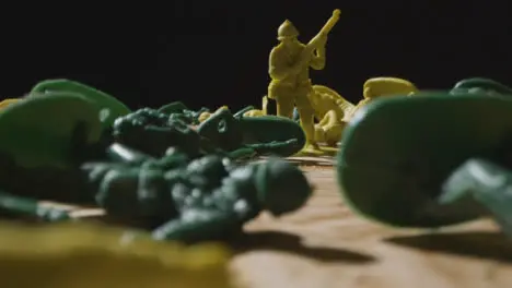 Tracking Shot Approaching One Remaining Toy Soldier