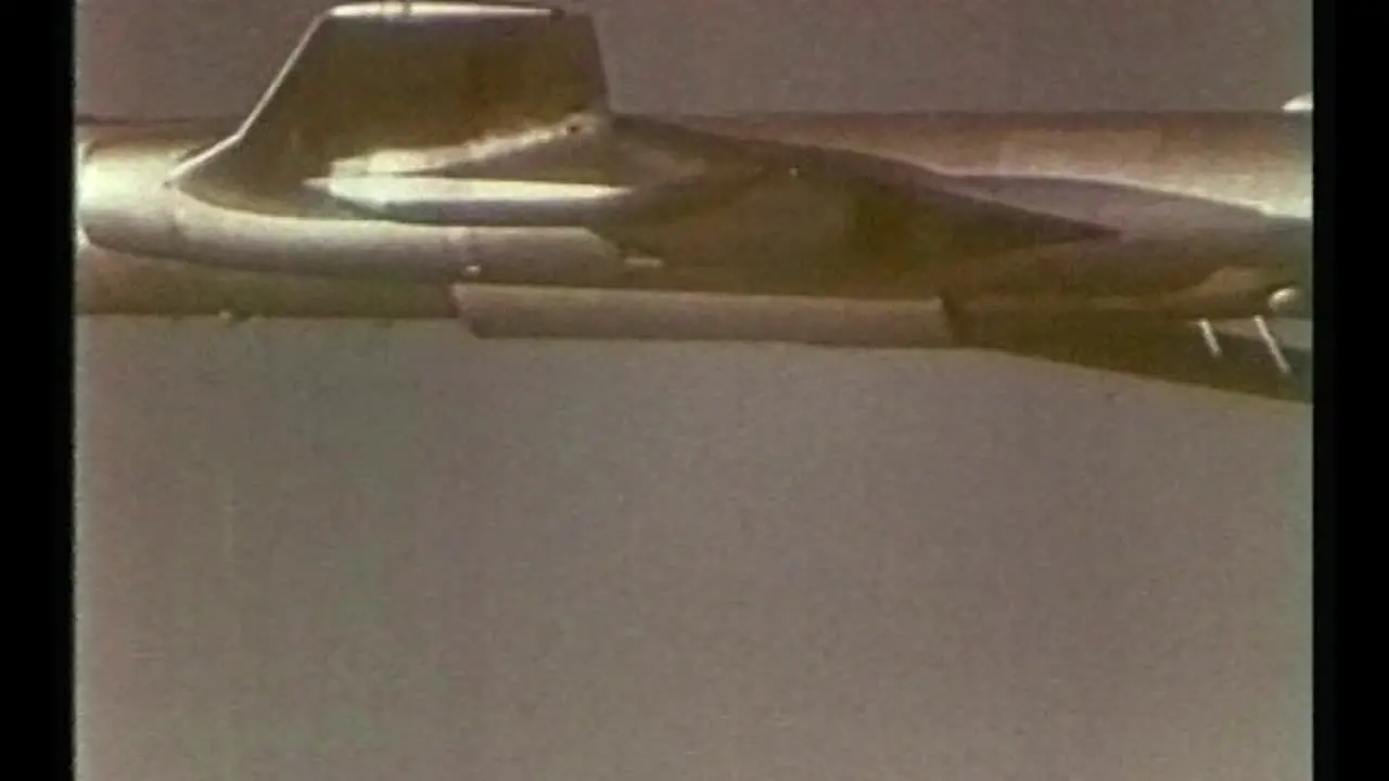 Archive Clip of Mid 20th Century Soviet Bomber Dropping a Nuclear Bomb 