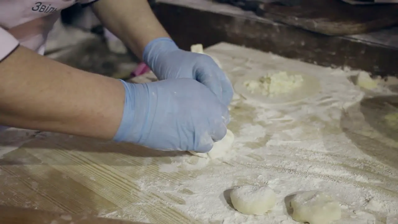 Cooking food Cooking georgian dumplings Process of cooking khinkali