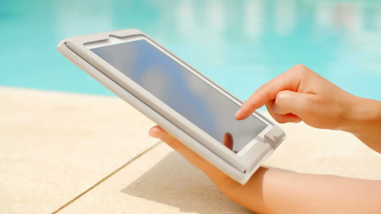 Woman Working on Tablet Device