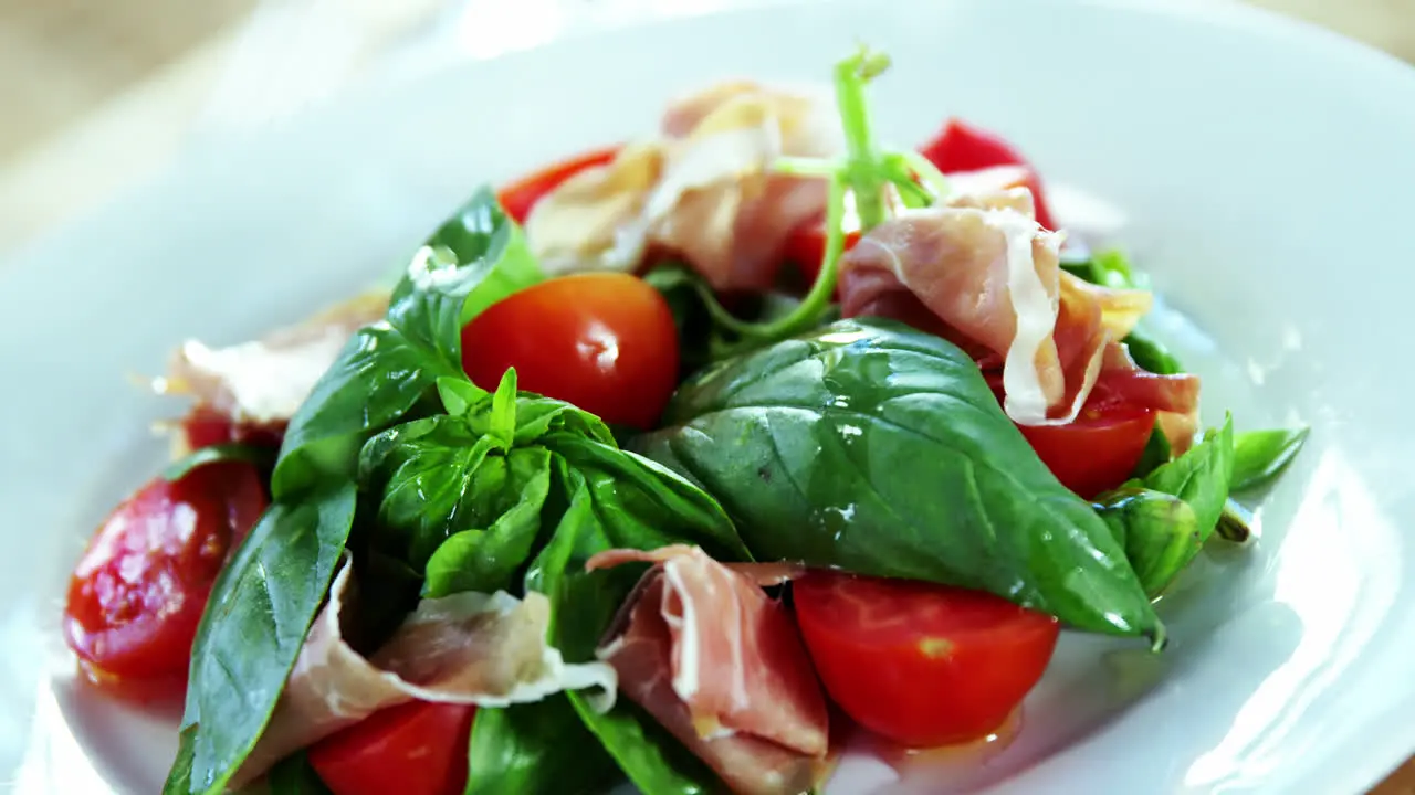 Salad served on plate