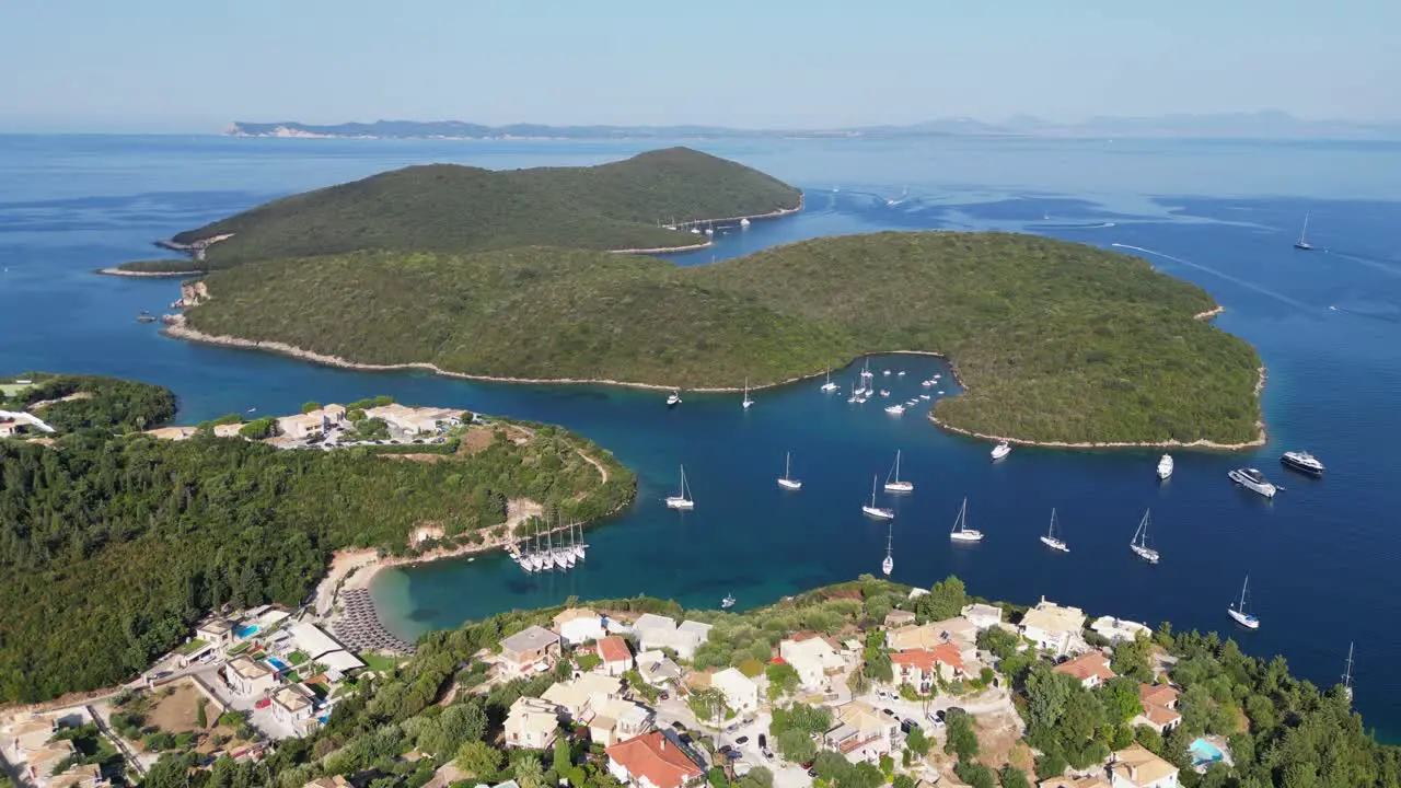 Syvota Coastal Village and Islands in Ionian Sea Epirus Greece Mainland Aerial