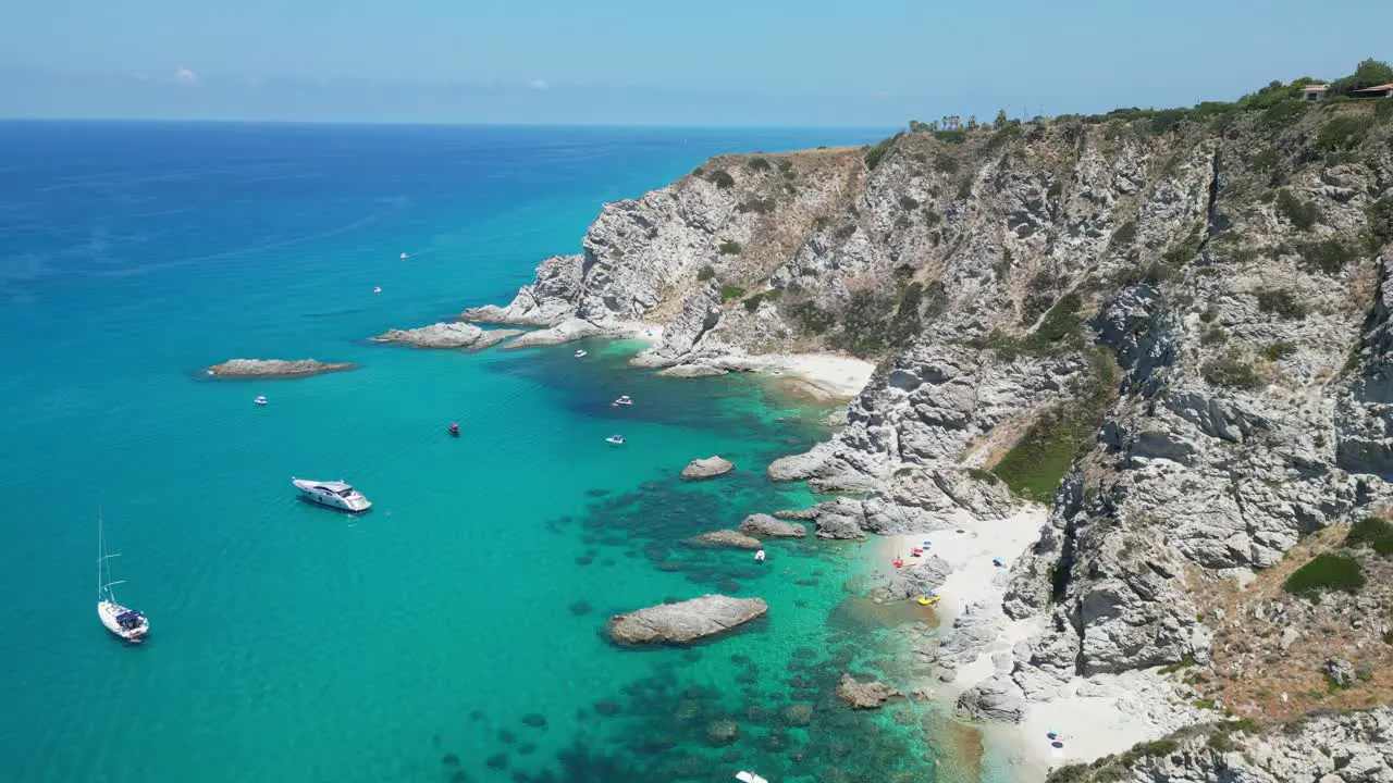 Capo Vaticano Coast and Beaches in Calabria South Italy Aerial 4k