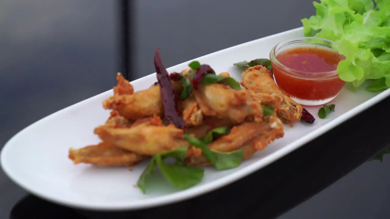 fried chicken wings with herbs