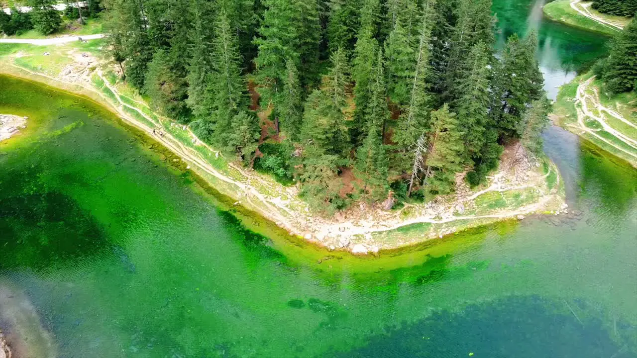 AREAL Green Lake Styria Austria circling shot to the left