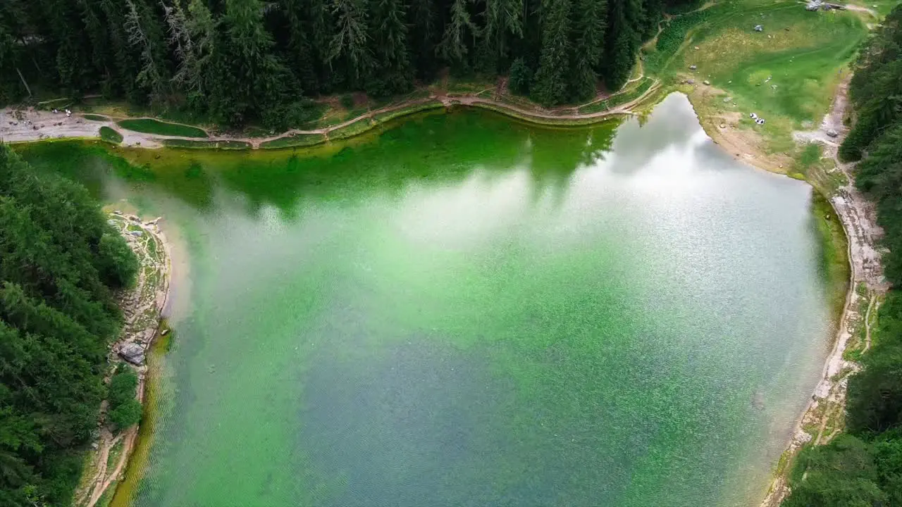 AREAL Green Lake Styria Austria boom down shot wide