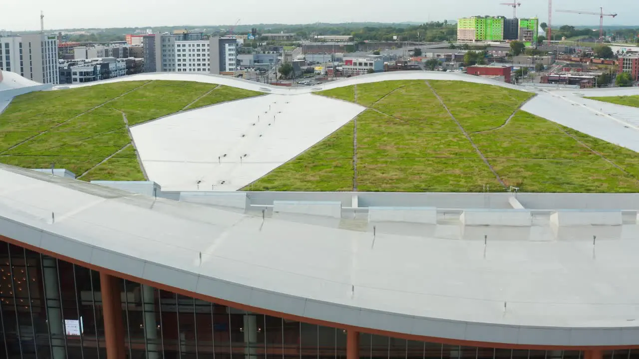 Green roof of sustainable urban city building in Nashville TN USA