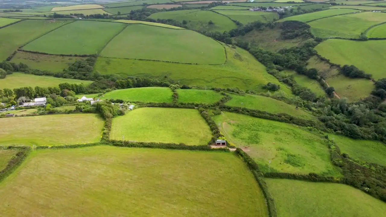 4K Drone footage of green scenery around Port Isaac in Cornwall