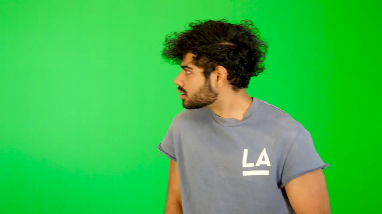 indian guy lost his wallet with green background green screen