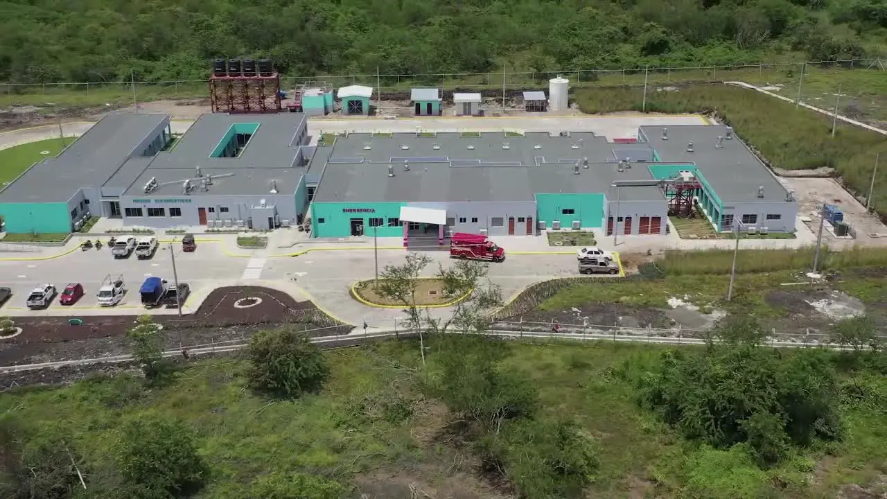 Push out and Tilt up over a Hospital in Nicaragua