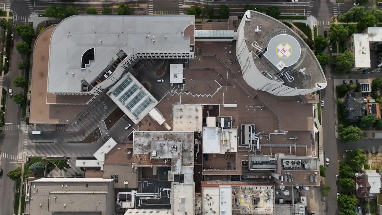 Heliport and Denver clinic in healthcare district City Park West