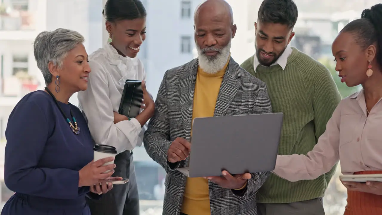 Leadership ideas and man with laptop