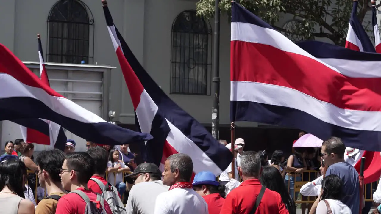 Flag Bearers Pausing During Costa Rican Independece Day Parade