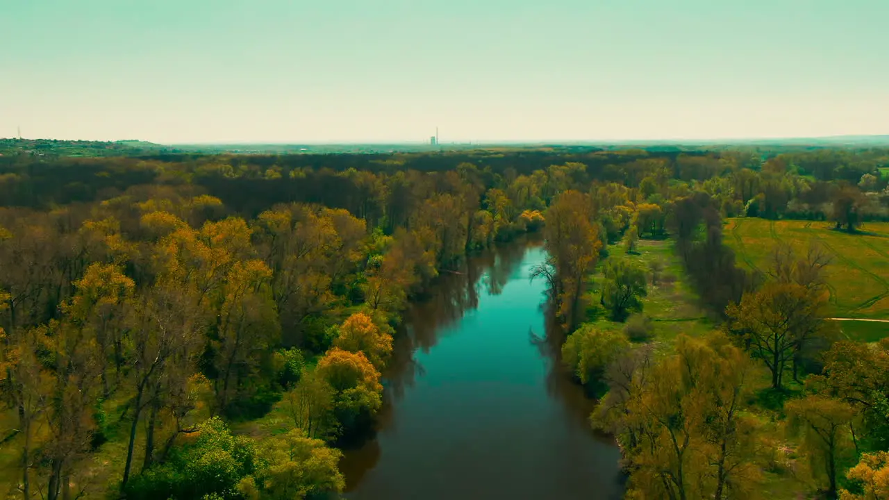 aerial view of vltava river in melnik