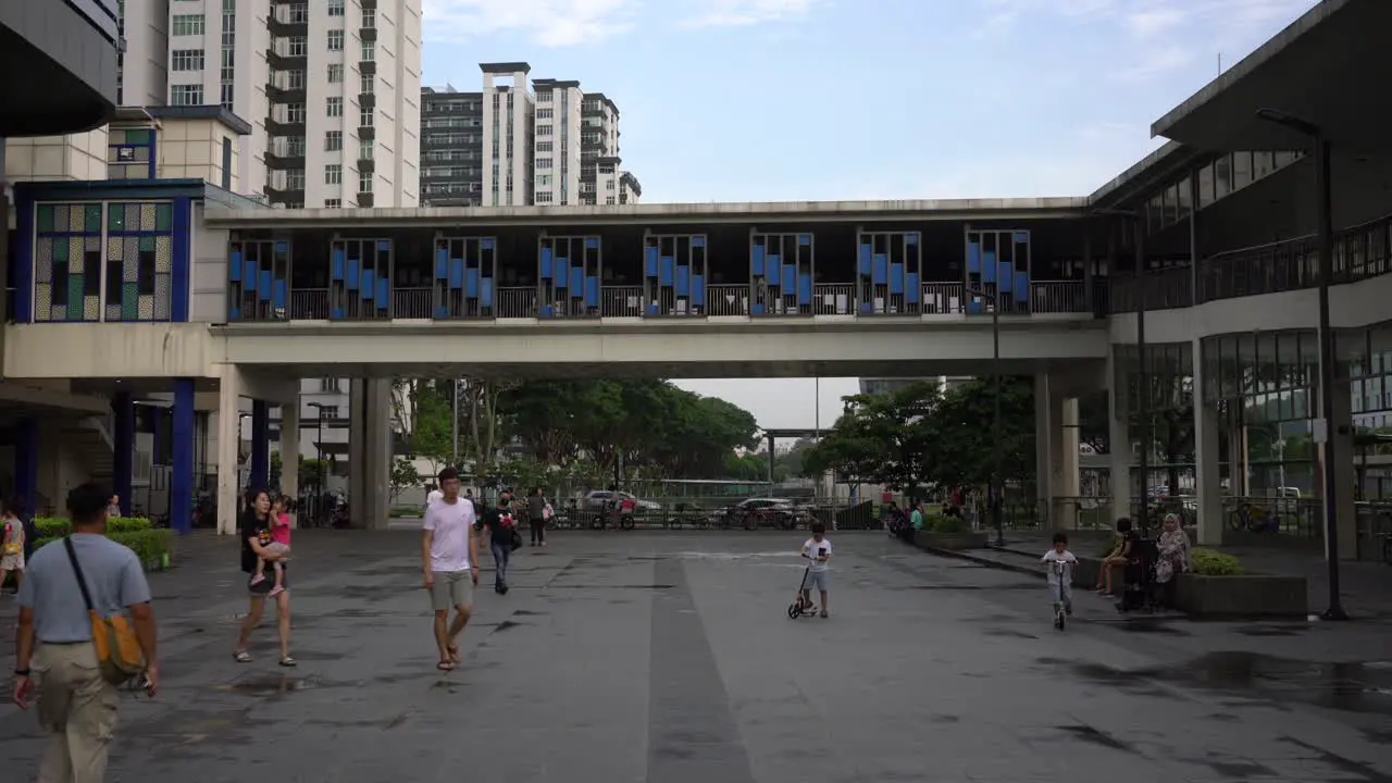 People walking outside Bukit Panjang MRT Station  Singapore