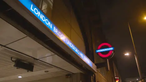 Close Up Of Entrance To London Bridge Underground Tube Station UK 