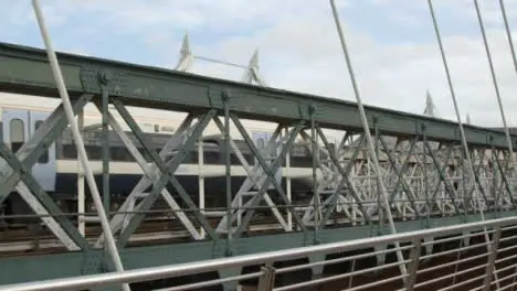 London Train On Hungerford Bridge Central London