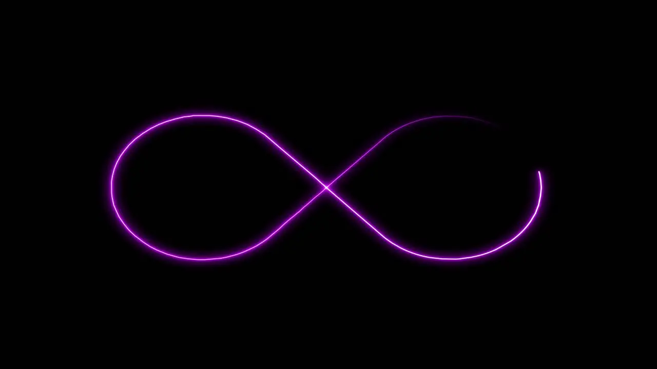 Purple neon infinity symbol animation