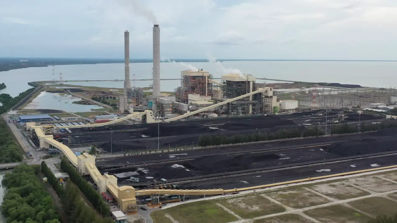 Malaysia ultra-supercritical coal-fired power plant by Tenaga Nasional Berhad TNB located at artificial island manjung coast of Perak primarily used as fuel to generate electric power