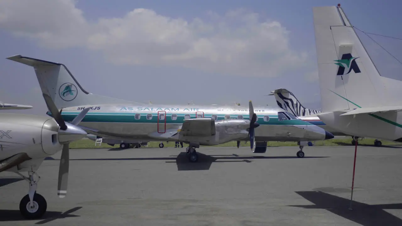 Airplane parked at Arusha airport Tanzania