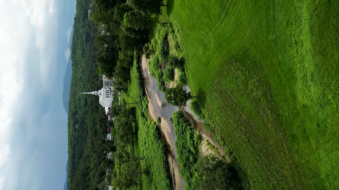 Drone shot of Steeplechase nature landscape in Stowe Vermont