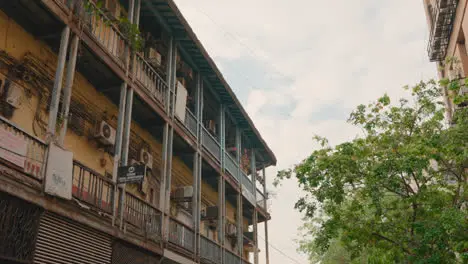 Old Chawl style residential building In Mumbai India