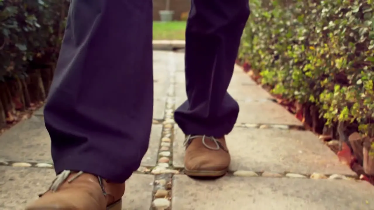 Man walking on a pavement