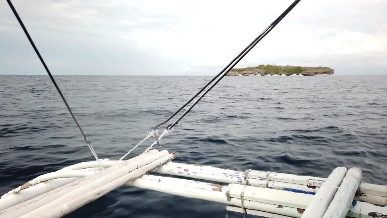 Passenger view on travel boat heading to island